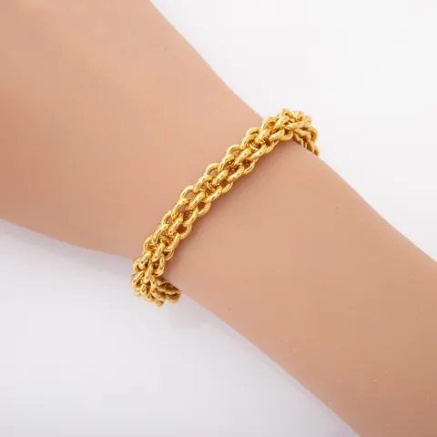 Pulseras De Acero De Titanio De Color Sólido De Negocios Chapadas En Oro De 18k Al Por Mayor