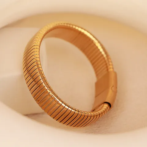 Übertriebener Edelstahl Schlangen Wickel Elastischer Armreif Für Damen Gold Silber Galvanisierter Zirkonia Tubogas Spulen Armband Mode Schmuck