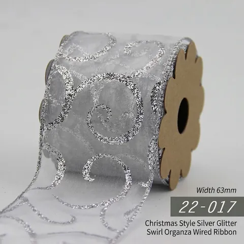Nastro di Natale Cablato Luccicante Fiocco di Neve Nastro di Organza per Decorazione Albero di Natale Forniture per Confezioni Regalo Festa