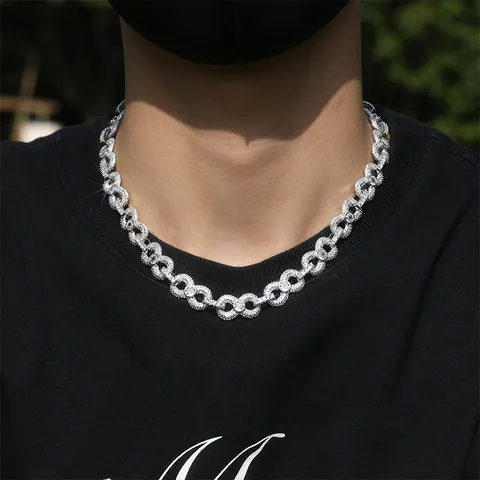 Hip Hop Iced Out Oneindigheid 8 Schakel Ketting Armband Voor Heren Koper Zirconia Bling Street Fashion Sieraden Accessoires Cadeau