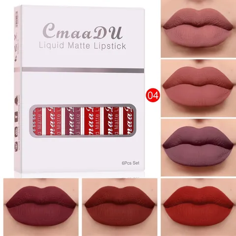 Collection de Rouges à Lèvres Liquides Mats Imperméable Longue Durée Glaçage à Lèvres Kit de Maquillage pour Femmes Beauté Palette de Couleurs à Lèvres