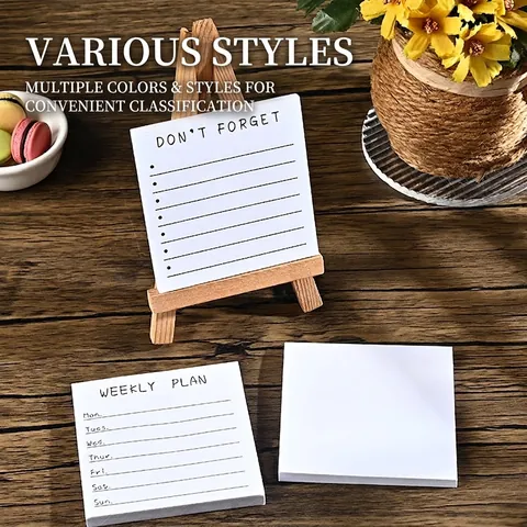 Notes Autocollantes Carrées Blanches Détachables 50 Feuilles Citations Sarcastiques Plan Hebdomadaire Bureau