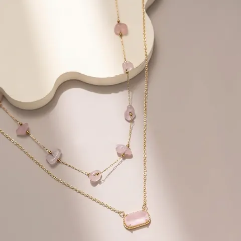 Punk Hexagon Geometric Copper Electroplating Necklaces