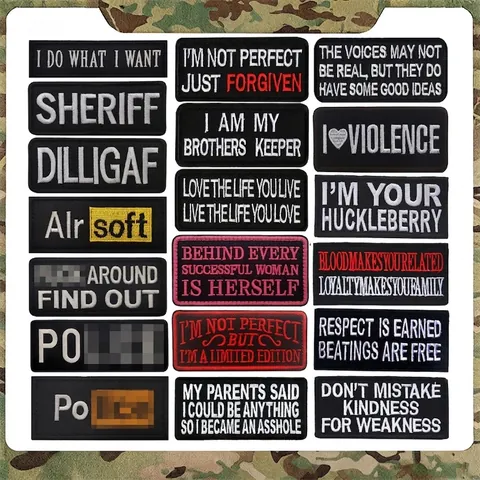 Tactische Geborduurde Morele Patches met Klittenband voor Rugzakken Jassen Gepersonaliseerde Engelse Motto Patches