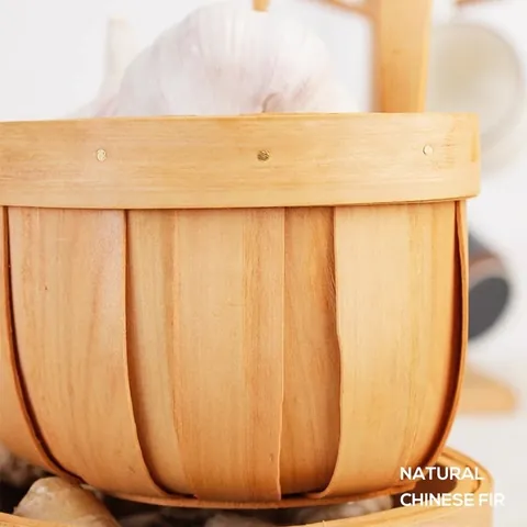 Handgewebter Holzspan Hängekorb Mit Ledergriff Küche Ingwer Knoblauch Zwiebel Aufbewahrungskorb Pastorale Wanddeko Hängekörbe