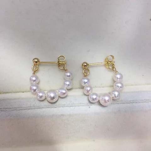 Boucles d'Oreilles Clous Grappe de Raisin en Perles d'Eau Douce Naturelles Pour Femmes Avec Tige en Argent Sterling 925 Bijoux en Cuivre Plaqué Or