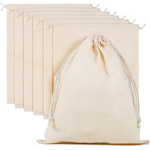 Verdickter Baumwolle Kordelzugbeutel Natürliche Ungebleichte Baumwolltasche Für Schmuck Geschenk Verpackung Mehrzweck Aufbewahrung
