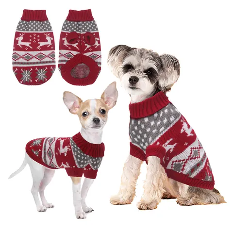 Kerstmis Huisdier Hond Trui Herfst Winter Rendier Gebreide Kleding Puppy Kat Warme Gebreide Kleding Zachte Feestelijke Kleding