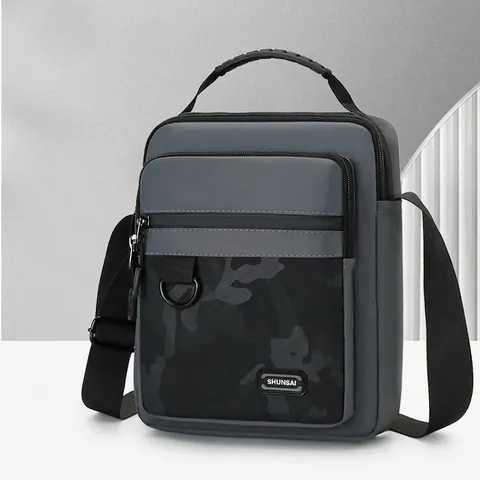 Bolso Bandolera Para Hombre Nylon Impermeable Patchwork Camuflaje Multicompartimento Gran Capacidad Bolso De Hombro Outdoor