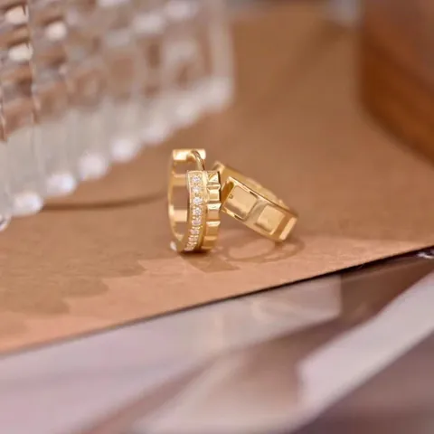 Nuevos Pendientes de Aro Cuadrados con Strass para Mujer Chapados en Oro Geométricos Cubo Huggie Pendientes Joyería de Moda de Lujo
