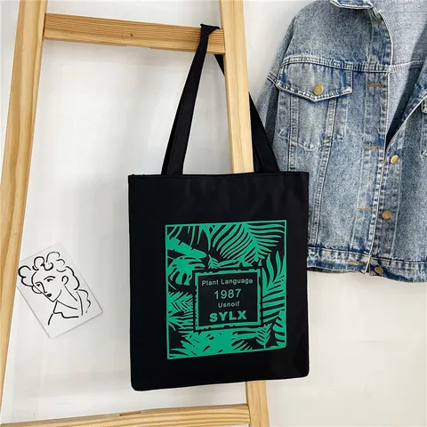 Bolsas De Compras De Tela Oxford Con Letras Básicas Para Mujeres