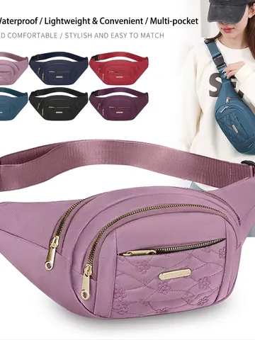 Damen Mode Mehrschichtige Gürteltasche Große Kapazität Wasserdicht Oxford Tuch Brusttasche Für Reise Alltag