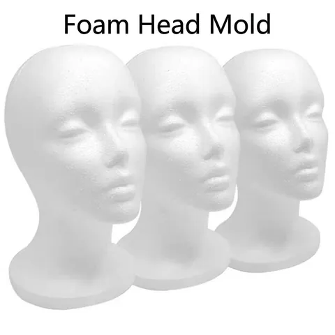 White Foam Mannequin Head For Wigs Display Styling Hat Holder Stand Adult Polystyrene Manikin Head Professional Hairstyling Tools