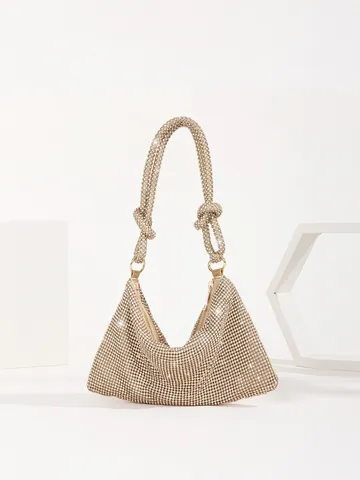 Handgefertigte Strass Abendtasche Funkelnde Knoten Clutch Für Bankett Party Hochzeit Glamouröse Handheld Banketttasche Damen