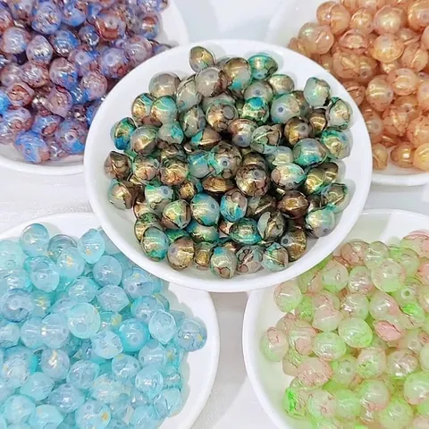 Perline Sciolte in Vetro Lampwork a Forma di Disco per Creazione Gioielli Fai da Te Bracciale Collana Materiali Artigianali Vintage