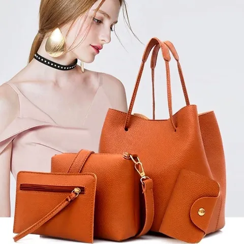 Set di Borse a Secchiello Minimaliste in Pelle PU da Donna Motivo Litchi Europeo Tote Borsa a Tracolla Pochette Porta Carte Set di Borse Coordinato