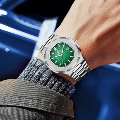 Relojes De Cuarzo Para Hombres De Doble Broche De Mariposa De Color Sólido