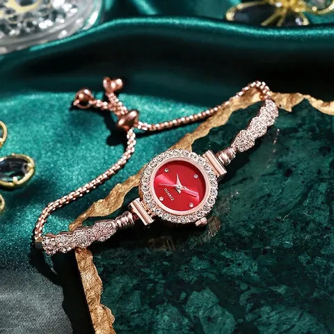 Women Quartz Watch Elegant Rhinestone Slim Bracelet Strap Adjustable Fashion Jewelry Luxury Wristwatch Accessory