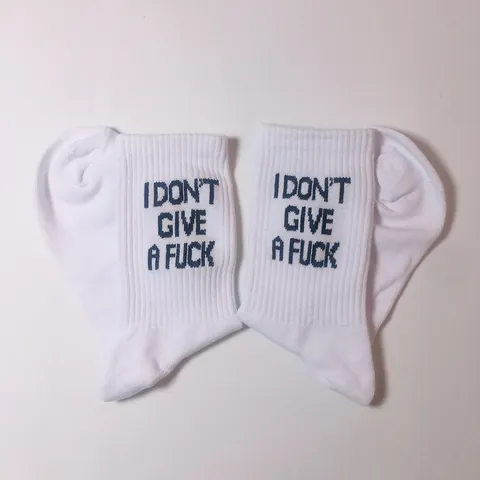 Chaussettes Mi-Mollet Unisexes en Coton Avec Impression de Lettres Personnalisées Slogan Streetwear Sportives Homme Femme