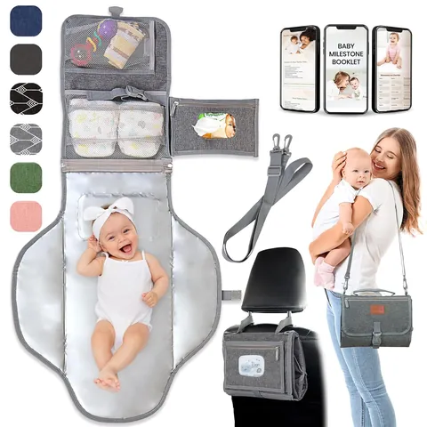 Portable Waterproof Baby Diaper Changing Pad With Wipes Pocket Folding Travel Diaper Mat Oxford Cloth For Infants Daily Care
