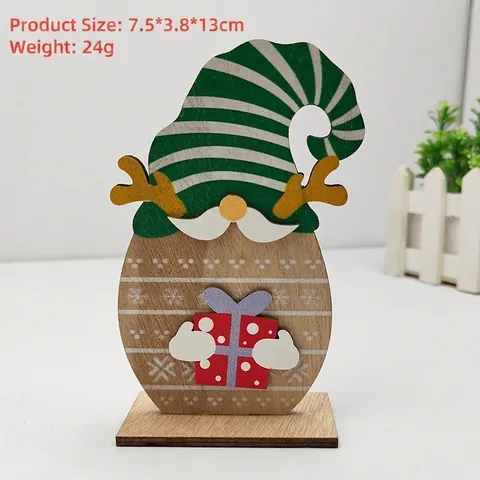 Weihnachtsgnom Rentier Tischornament Holz Nordischer Stil Weihnachtsmann Holzhandwerk Figur Für Weihnachten Party Heimdekoration