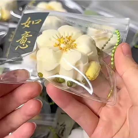 Jouet Squishy en Forme de Gâteau à l'Osmanthus Style Chinois Traditionnel Jouet Anti-stress Doux Patte de Chat Animal Mignon Pendentif Cadeau