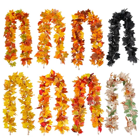 Simulierte Ahornblatt Rebe Girlande für Herbst Halloween Erntedankfest Heim Wandbehang Dekoration Simulierte Pflanzen