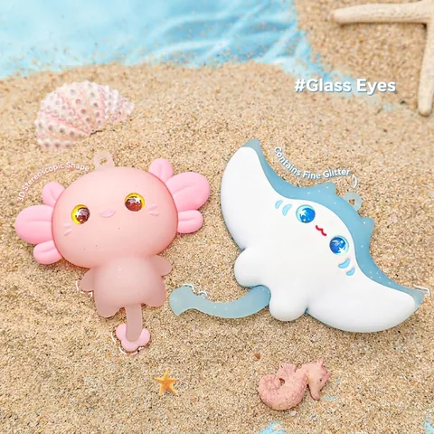Cartoon Meerestier Manta Axolotl Taschenanhänger Schlüsselanhänger Weiches PVC Niedlicher Sommer Meereslebewesen Rucksack Zubehör