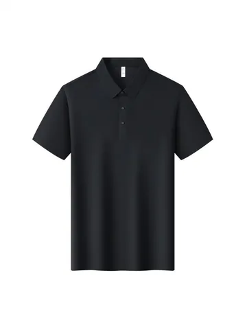 Polo de Seda de Hielo de Verano para Hombre Sin Costuras Business Casual Secado Rápido Camiseta de Manga Corta Polo Transpirable de Alta Calidad