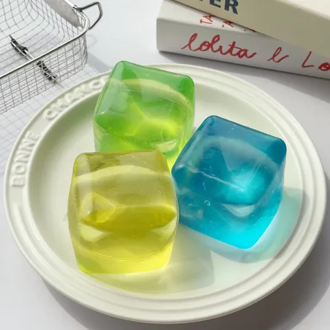 Hochtransparente Maltose Eiswürfel Squishy Spielzeug TPR Stressabbau Sensorisches Fidget Spielzeug Für Kinder Erwachsene Klarer Dekompressionswürfel
