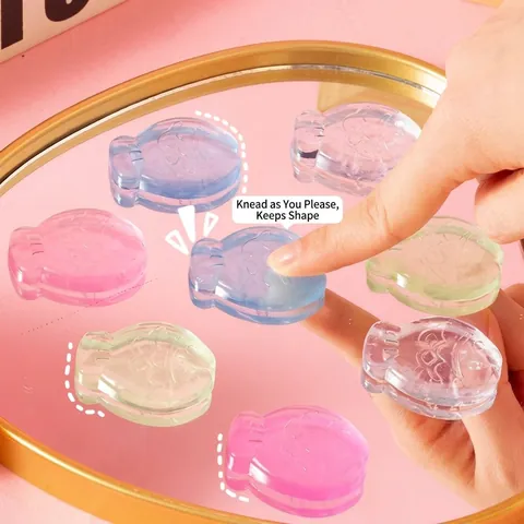 Translucent Taiyaki Shape Squishy Stress Relief Toy TPR Squeezable Decompression Fidget Toy For Adults Teens Daily Office Use