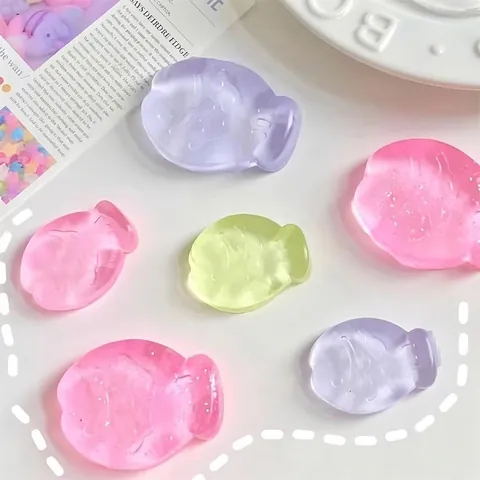 Translucent Taiyaki Shape Squishy Stress Relief Toy TPR Squeezable Decompression Fidget Toy For Adults Teens Daily Office Use