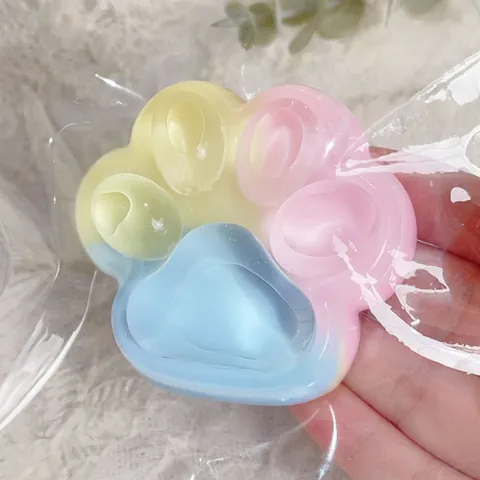 Juguete Antiestrés Blando de Pata de Gato Arcoíris Juguete de Compresión Suave para Niños Adultos Juguete de Descompresión Kawaii Adorno de Oficina