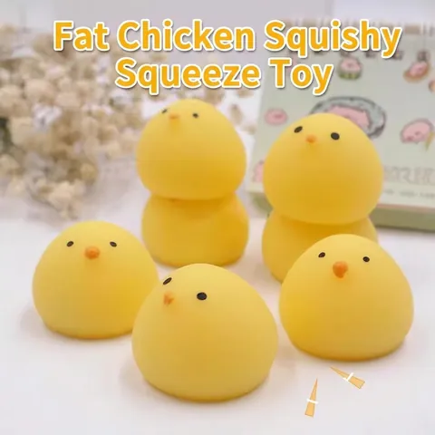 Creative Yellow Fat Chicken Squishy Toy Cute Animal Soft Decompression Vent Ball Stress Relief Toy Office Gift