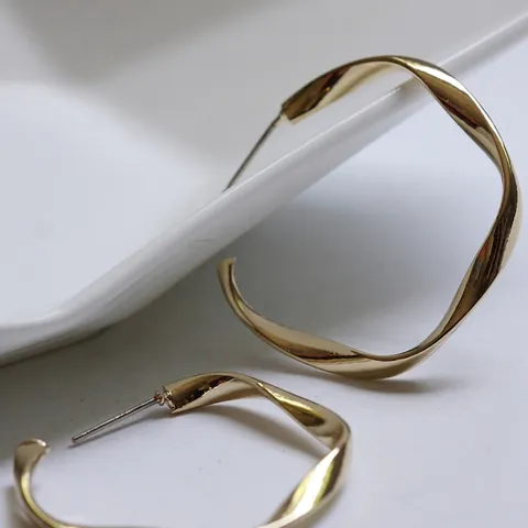 Orecchini a C Tinti in Ottone Con Perno in Argento Sterling 925 Placcato Oro Argento Minimalisti Geometrici a Cerchio Gioielli da Donna