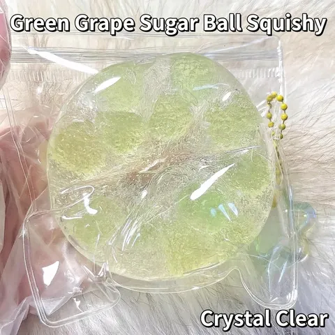Giocattolo Squishy Antistress a Forma di Uva Fatto a Mano in TPR Trasparente con Consistenza a Sfera di Zucchero per Bambini e Adulti