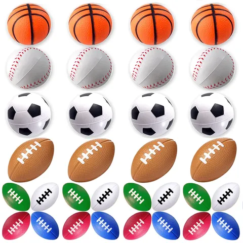 Soft PU Foam Sports Stress Ball Slow Rebound Squishy Toy Basketball Football Rugby Baseball Squeeze Ball Stress Relief