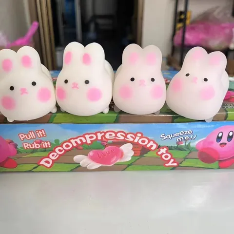 Χαριτωμένο Παιχνίδι Squishy Κουνελάκι Κινούμενων Σχεδίων Αλλαγή Χρώματος Ανακουφιστικό από το Στρες Μαλακό TPR Squeeze Fidget Toy για Ενήλικες και Παιδιά Δώρο