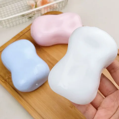 Jouet Anti-stress Squishy en TPR Modelable Forme de Savon Cacahuète Fromage Balle de Décompression Fait Main pour Bureau Maison