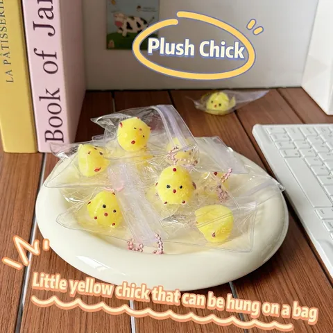 Fatto a Mano Cartone Animato Giallo Pulcino Squishy Rimbalzo Lento Antistress Giocattolo Morbido Peluche Pulcino Pendente per Borsa