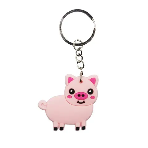 Portachiavi Animale della Fattoria in Acrilico Carino Maiale Mucca Pecora Pollo Cavallo Coniglio Pendente Zaino Regalo
