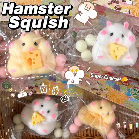 Cute Cartoon Hamster Squishy Toy TPR Slow Rebound Stress Relief Decompression Squeeze Toy For Kids Adults Office Desk Decor