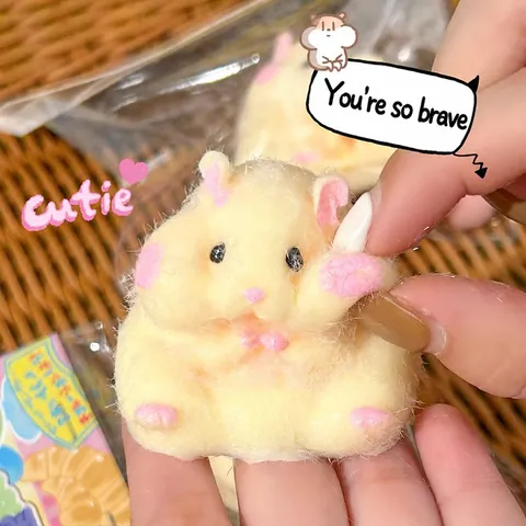 Cute Cartoon Hamster Squishy Toy TPR Slow Rebound Stress Relief Decompression Squeeze Toy For Kids Adults Office Desk Decor