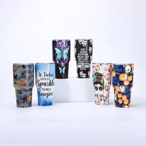 3D Printed Large Capacity Stainless Steel Insulated Tumbler Vacuum Car Cup With Lid Double Wall Thermal Mug For Travel Outdoor