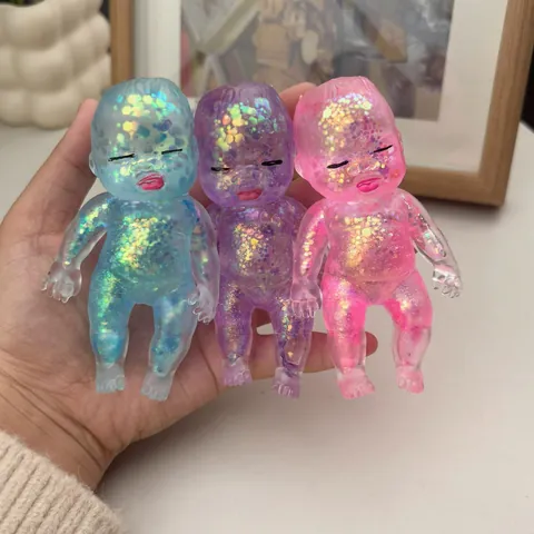 Natasha Pop Squishy Baby Speelgoed Glitter Moutsuiker Stressverlichting Knijpspeelgoed Voor Kinderen Volwassenen
