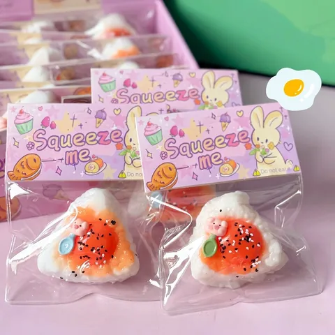 Lindo Juguete Squishy de Bola de Arroz Rebote Lento Simulación Onigiri Alivio del Estrés Fidget Toy para Niños y Adultos