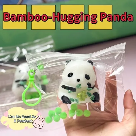 Δημιουργικό Panda Squishy Παιχνίδι Ανακούφισης από το Στρες Μαλακό TPR Κινουμένων Σχεδίων Ζώο Αποσυμπίεσης Παιχνίδι Με Μπρελόκ
