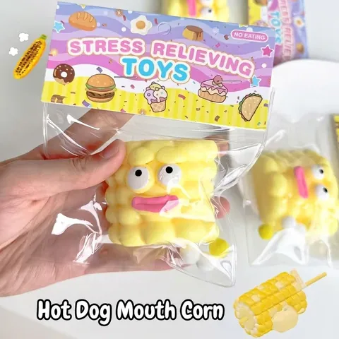 Αστείο Παιχνίδι Squishy Καλαμπόκι με Χείλη Λουκάνικο Ανακούφιση από το Στρες Αισθητηριακό Παιχνίδι για Παιδιά Ενήλικες