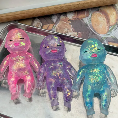 Natasha Pop Squishy Baby Speelgoed Glitter Moutsuiker Stressverlichting Knijpspeelgoed Voor Kinderen Volwassenen