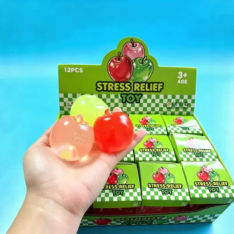 Giocattolo Creativo Antistress a Forma di Mela Squishy in TPR Trasparente Palla di Sfiato Per Bambini Adulti Ufficio Decorazione Regalo